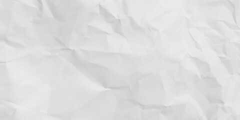 Crumpled torn craft paper blank texture copy space horizontal long background. Paper texture. White paper sheet.