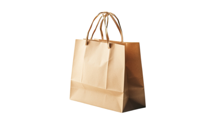 Empty paper bag neutral packaging eco-friendly material blank craft sack storage bag realistic illustration isolated on white background