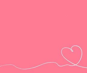 Minimal pink background with white heart line art. Romantic background for Valentine&rsquo;s Day cards, love quotes, wedding invitations, and modern social media posts.
