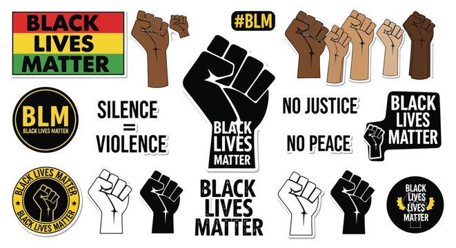 Collection of Black Lives Matter protest symbols and slogans
