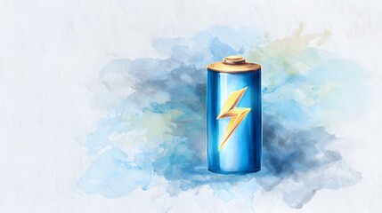 Futuristic battery illustration showcases clean energy innovation and a sustainable electric future concept
