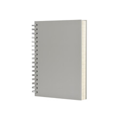 Spiral notebook with blank pages and metal binding, stationery item isolated on transparent background for notes, school, office writing, planning, and journaling