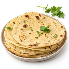 Indian Chapati / Roti Isolated on Transparent Background,Traditional Indian Flatbread Isolated