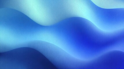 Obraz premium Minimalist digital art abstract blue background, soft watercolor gradient with blurred wave shadows and wavy shapes, simple sleek design for decoration and creative projects.