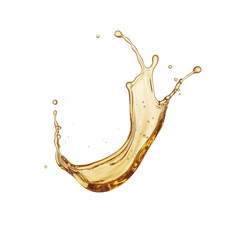 liquid splash, golden fluid isolated on white background