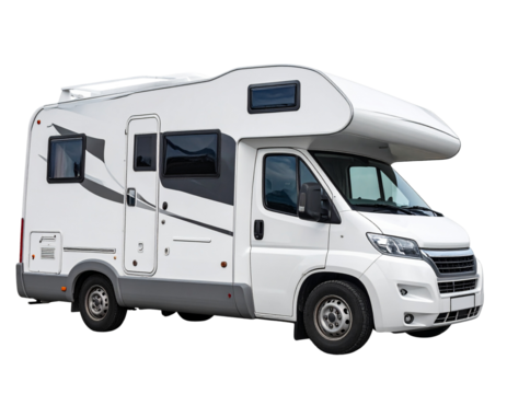 Camper Travel Van Side View Isolated on Transparent Background PNG  (2) - Powered by Adobe