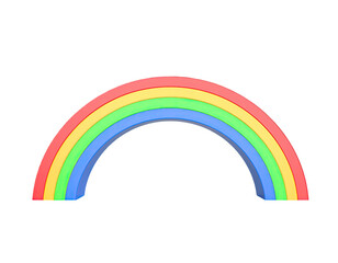 Obraz premium Rainbow bridge colorful arched pathway vibrant spectrum fantasy architecture scenic illustration isolated on white background