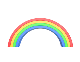 Rainbow bridge colorful arched pathway vibrant spectrum fantasy architecture scenic illustration isolated on white background