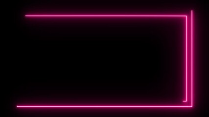 Neon Light Digital Clock Display with Bright Pink Frame on Black Background - Powered by Adobe