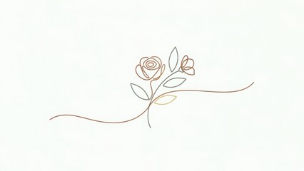 Delicate rose line art