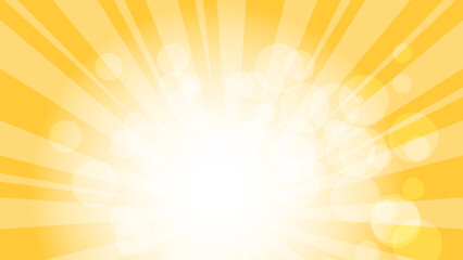 Obraz premium Vibrant yellow sunburst with radiant white light and gradient background