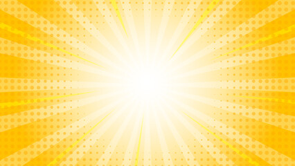 Vibrant yellow sunburst background with bright light and radiating lines