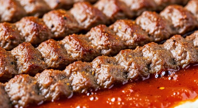 Curious Micro Detail Study Iskender Kebab Spice Flecks Sauce Extreme Food Macro