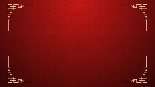 Red and Gold Abstract Curves Flowing Slowly for Chinese New Year Background