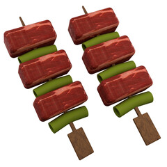Yakitori Skewer 3D Illustration