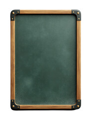 Obraz premium blackboard with brown wood frame isolated on white background. banner, chalk, wooden, school, blackboard, blackboard, board