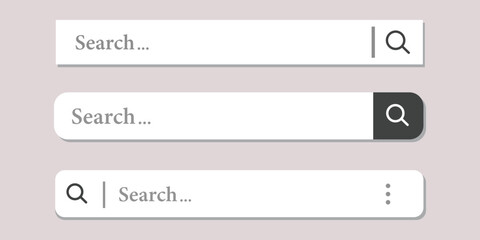 Obraz premium Vector illustration of modern search bar with magnifying glass and microphone icons isolated on white background perfect for web interface and UI design