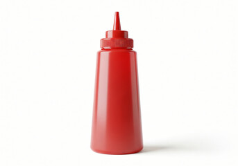 blank Red ketchup or sauce squeeze bottle mockup white background 