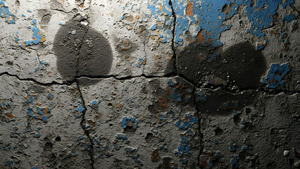 Weathered old blue stone wall with a rough natural rock texture and aged grunge pattern on a cracked surface