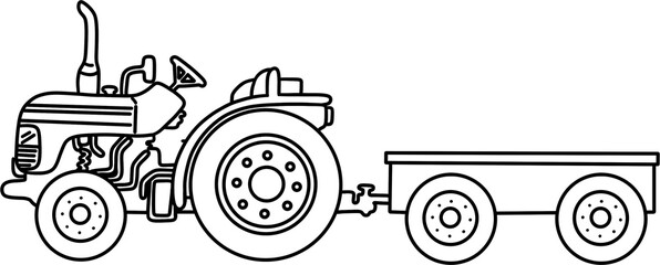 트랙터 트레일러 라인드로잉 색칠공부