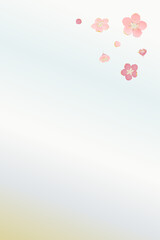 Plum Blossoms in Winter Haze, Elegant Japanese Background in Gold and Silver Tones