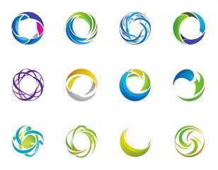 Assorted abstract circular designs in various colors