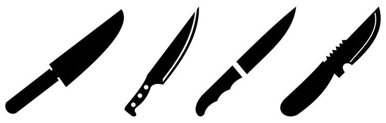 Forbidden sign with knife icon, no knife sign, sharp items prohibition sign, no weapon symbol, no knives sign, flat vector illustration, isolated on white background