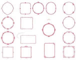 Assortment of decorative, ornate frames in various shapes