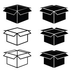 Black & white open box variations in various styles