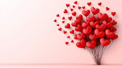 Celebrating love heart-shaped balloons romantic setting graphic design whimsical atmosphere close-up view affection concept