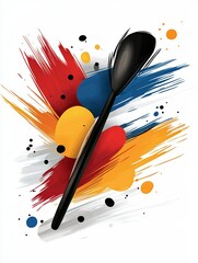 Artistic spoon design abstract background digital illustration colorful environment creative viewpoint modern concept