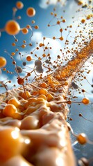 Molecular structure transformation scientific laboratory digital art futuristic environment close-up view innovation concept