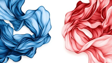 Dynamic flowing textures in red and blue abstract art digital design contemporary style aesthetic perspective
