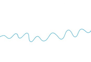 A continuous dashed squiggly line drawn in vibrant blue against a white background,  art,  background