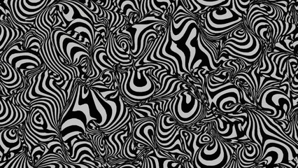 Fototapeta premium psychedelic, seamless, vector, pattern, black and grey, distorted, stripes, abstract, wavy, background, metaverse, optical, illusion, swirl, effect, digital, futuristic, modern, 