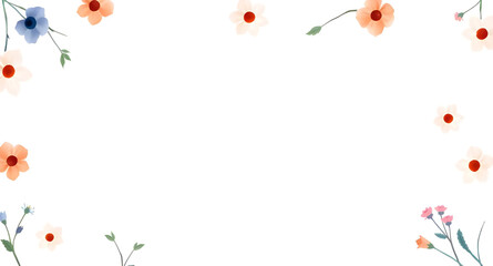 Fototapeta premium flowerframe, floralborder, botanicalframe, wreathframe, garland, vine, creeper, leafy, greenery, foliageframe, natureframe, garden, spring, summer, fresh, natural, organic, eco, rustic, farmhouse, boh