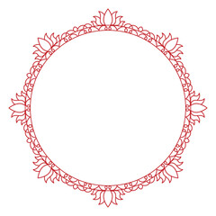 Red mandala ornament vector design.