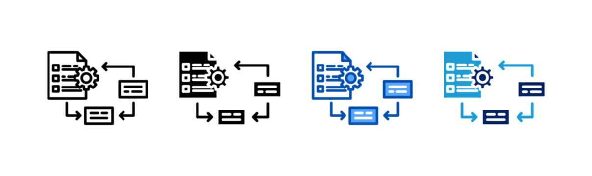 Procedure icon set multiple style collection