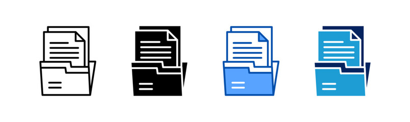 Archiving icon set multiple style collection