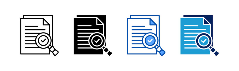Audit icon set multiple style collection