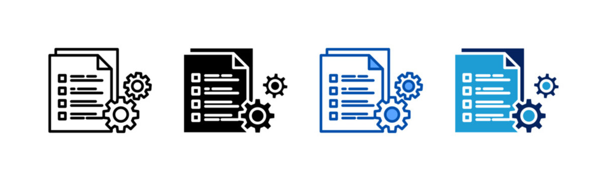 Standard Operating Procedure icon set multiple style collection