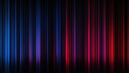 Vertically aligned colorful light streams transitioning from cool blues to warm reds against a dark background
