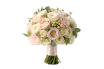 Soft Pastel Pink Wedding Bouquet with Peonies Roses and Eucalyptus &ndash; Elegant Bridal Flowers