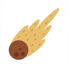 Сartoon asteroid clipart, Space meteorite, Kids cosmic design. Vector illustration.