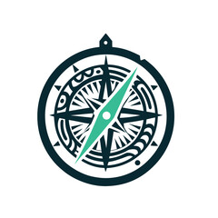 Stylized Compass Logo Vector Icon for Navigation and Adventure