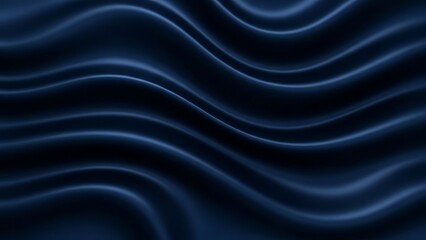 Smooth dark blue fabric with elegant waves and soft lighting