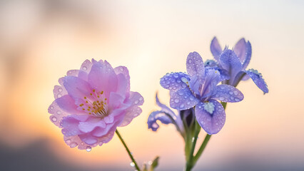 Obraz premium Purple Cosmos at Sunrise