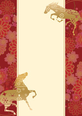 正月和風背景　2026年　午年