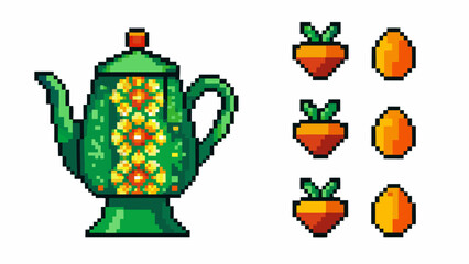 Beautiful teapot silhouette featuring delicate floral patterns, perfect for branding tea products or a cozy cafe.