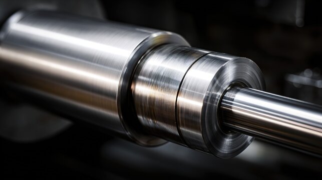 mandrel. A conical metal lathe mandrel rotating with an unfinished tube sleeve fitted over it. safety posters, maintenance manuals, designed for precision metalworking and fabrication facilities.